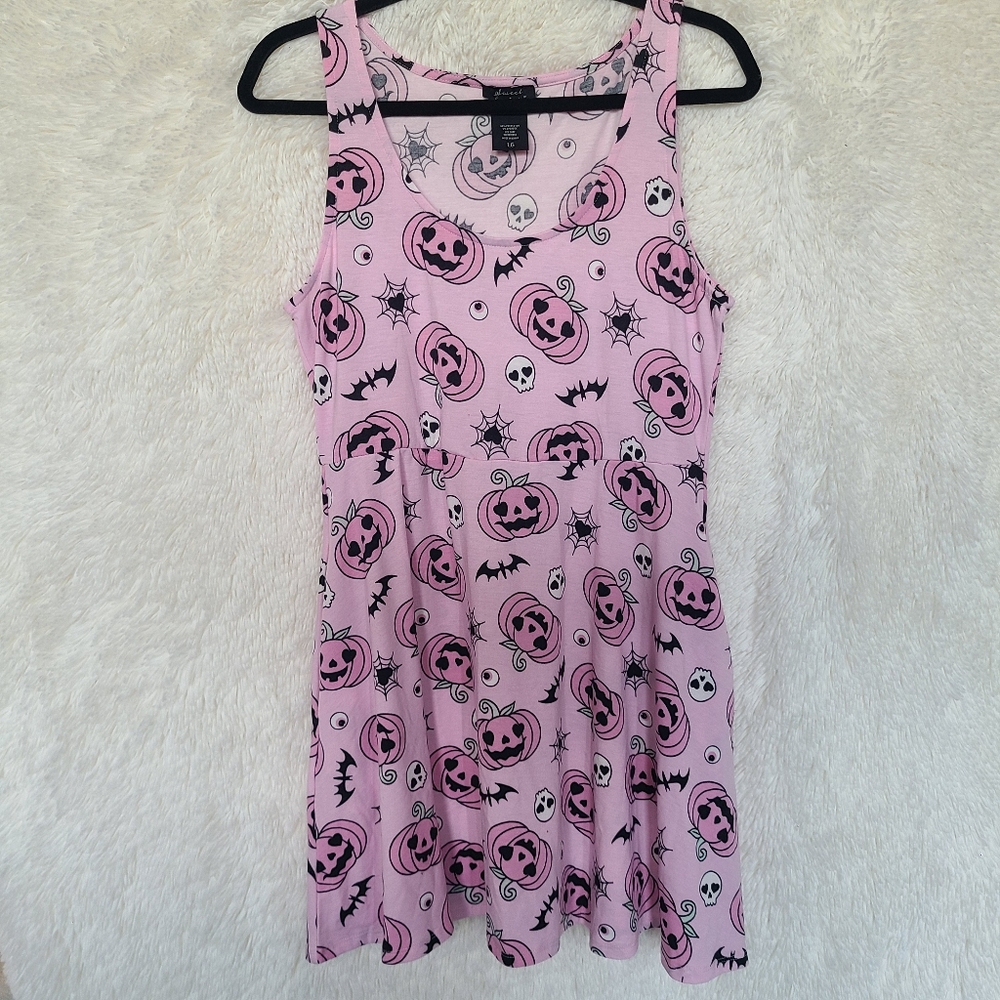 Hot Topic Pink Halloween Pumpkin Dress